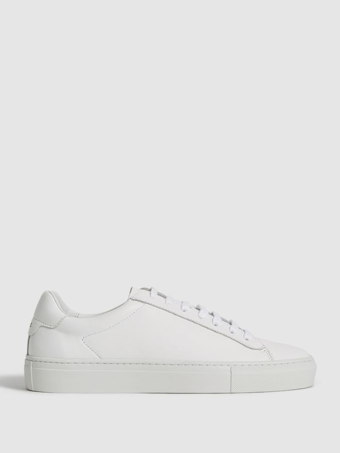 Lace Up Leather Trainers in White (223173) | € 127