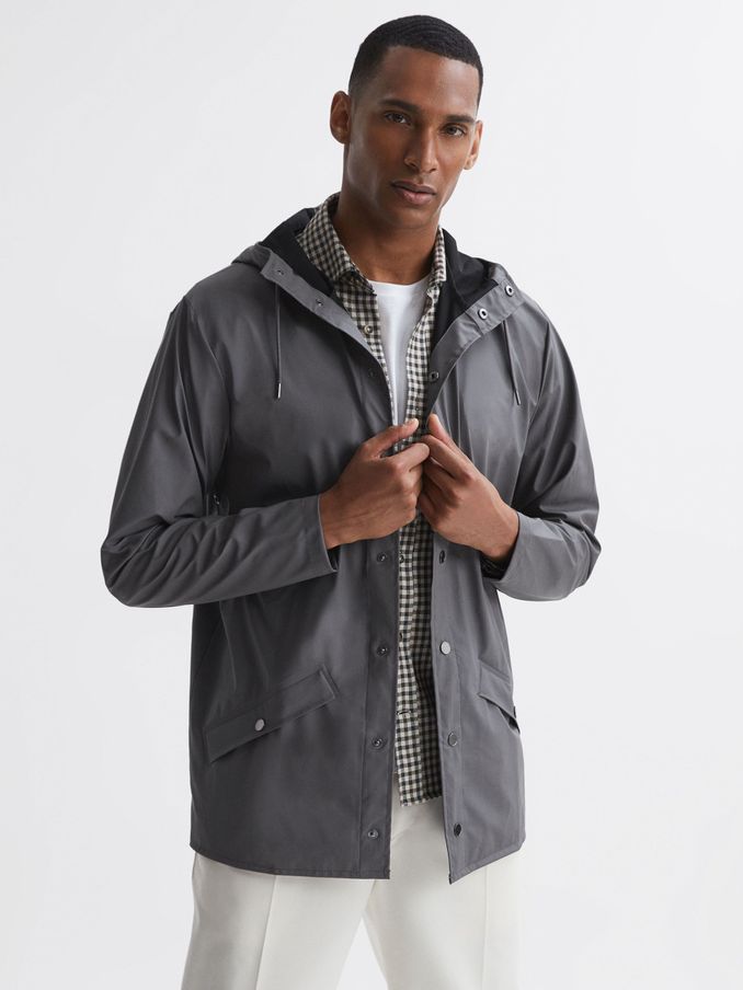 Rains Unisex Hooded Raincoat Jacket in Grey (242530) | HK$748