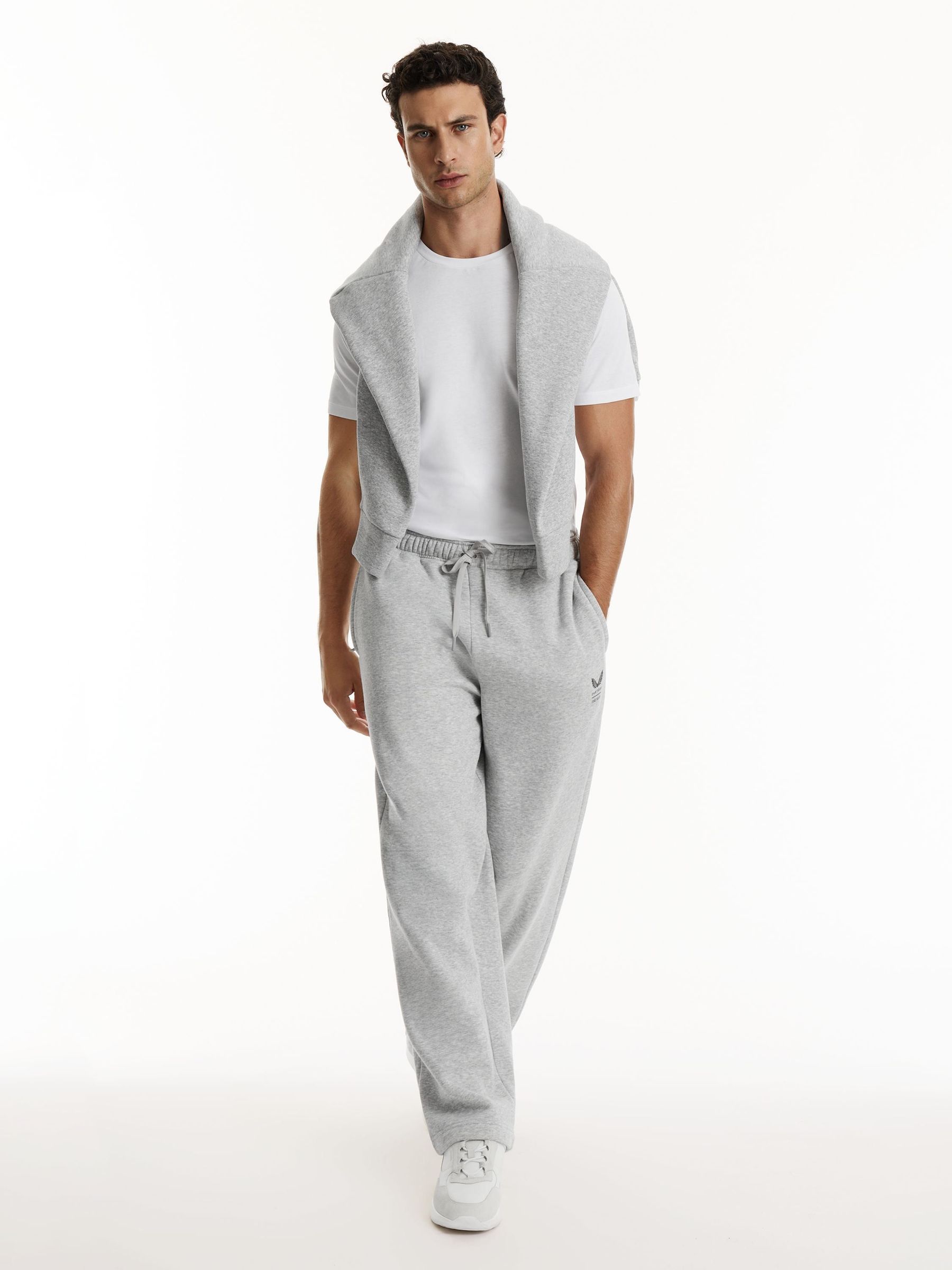 Light Grey - Regular Reiss | Castore Relaxed-fit Fleece Joggers