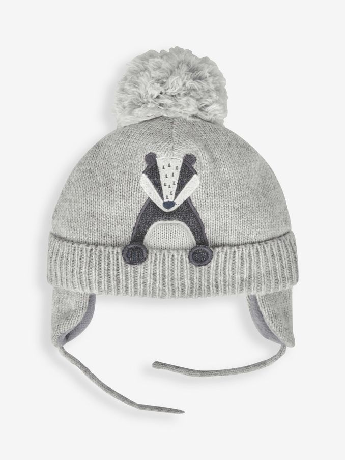 Grey Appliqué Bobble Hat (280647) | $9