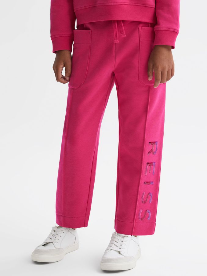 4-9 yrs Drawstring Front Seam Joggers in Bright Pink (282433) | €26