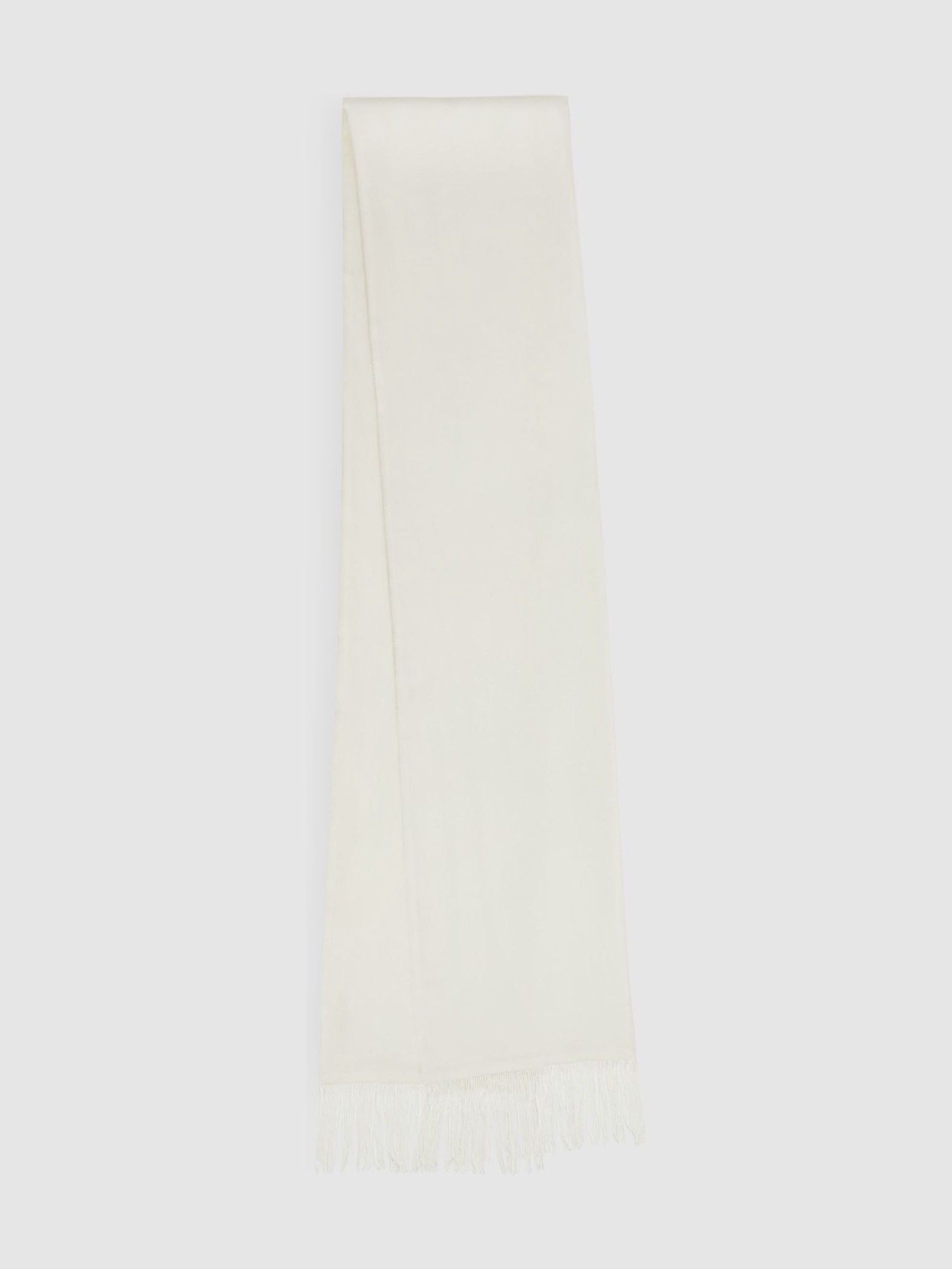 Silk Fringed Scarf in Ivory (298263) | €95