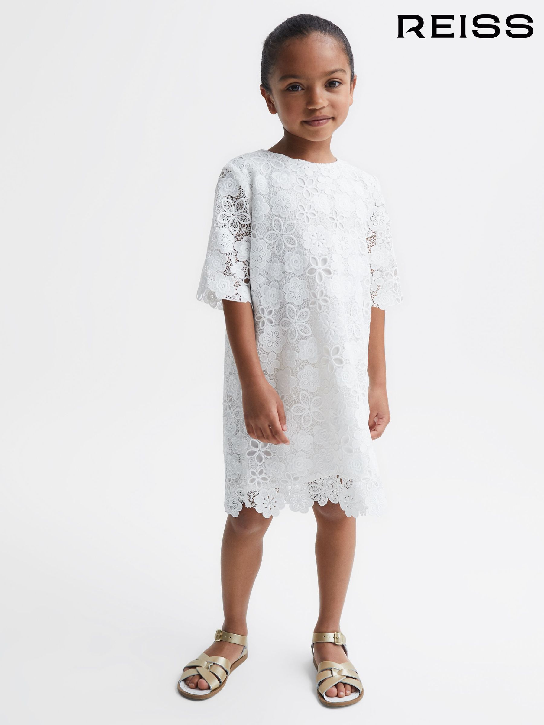 4-9 yrs Lace T-Shirt Dress in Ivory (2VZ261) | €42