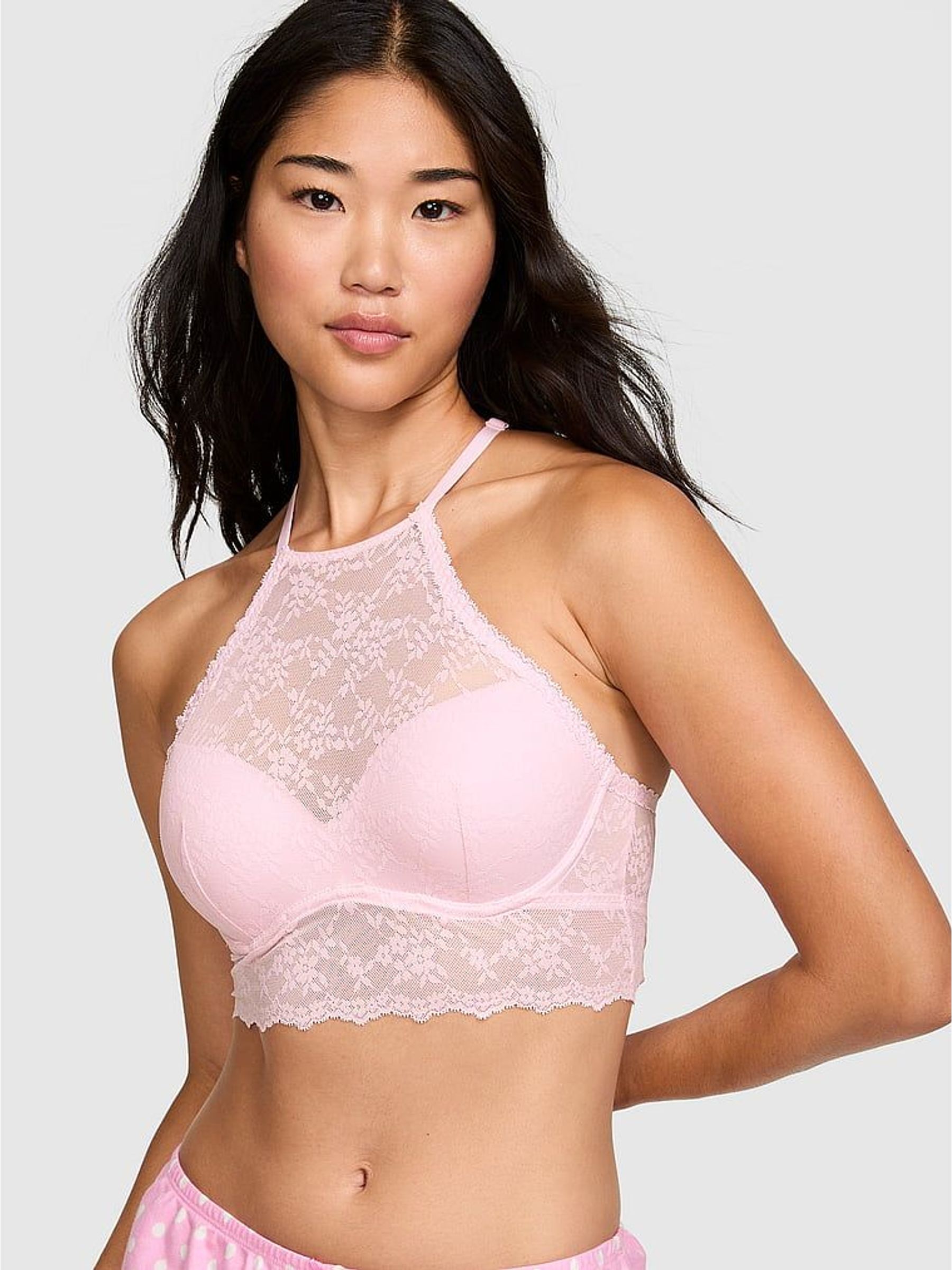 Pink Tulip - Push Up Lace High Neck Bralette
