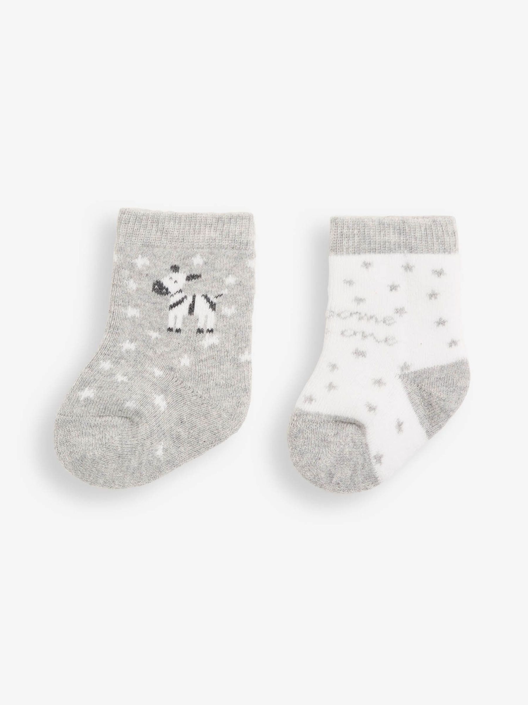 Marl Grey Welcome Little One 2-Pack Baby Socks (309713) | $4