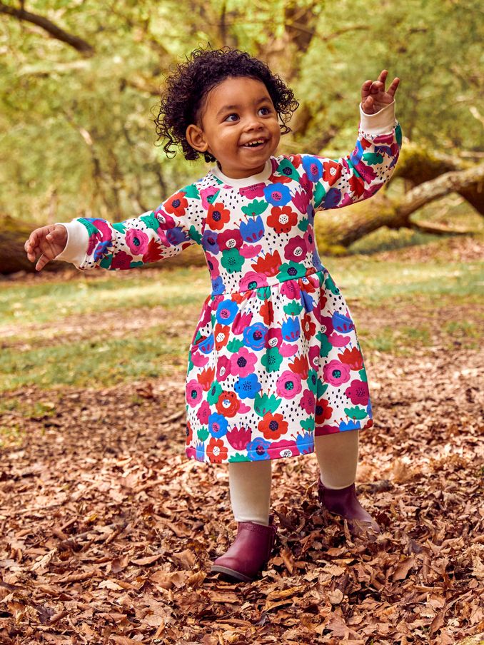 Pink Girls' Bold Floral Sweat Dress (315496) | $19