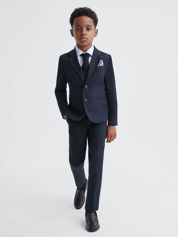 9-14 yrs Wool Blend Single Breasted Blazer in Navy (342042) | US$175