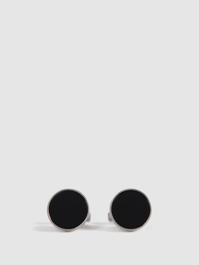 Round Onyx Cufflinks in Silver/Onyx (346611) | €85