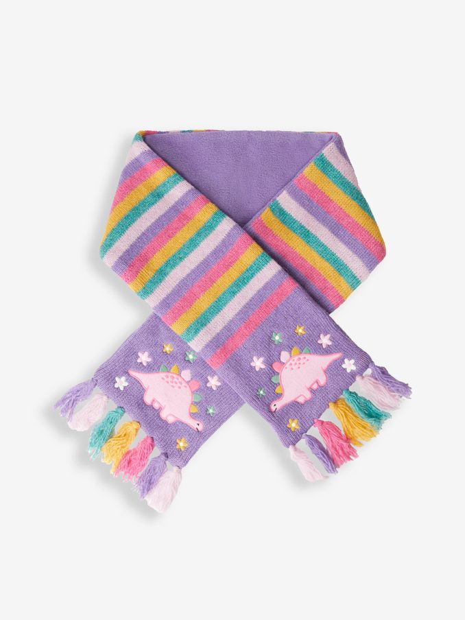 Pretty Dinosaur Striped Scarf in Lilac (368576) | $18