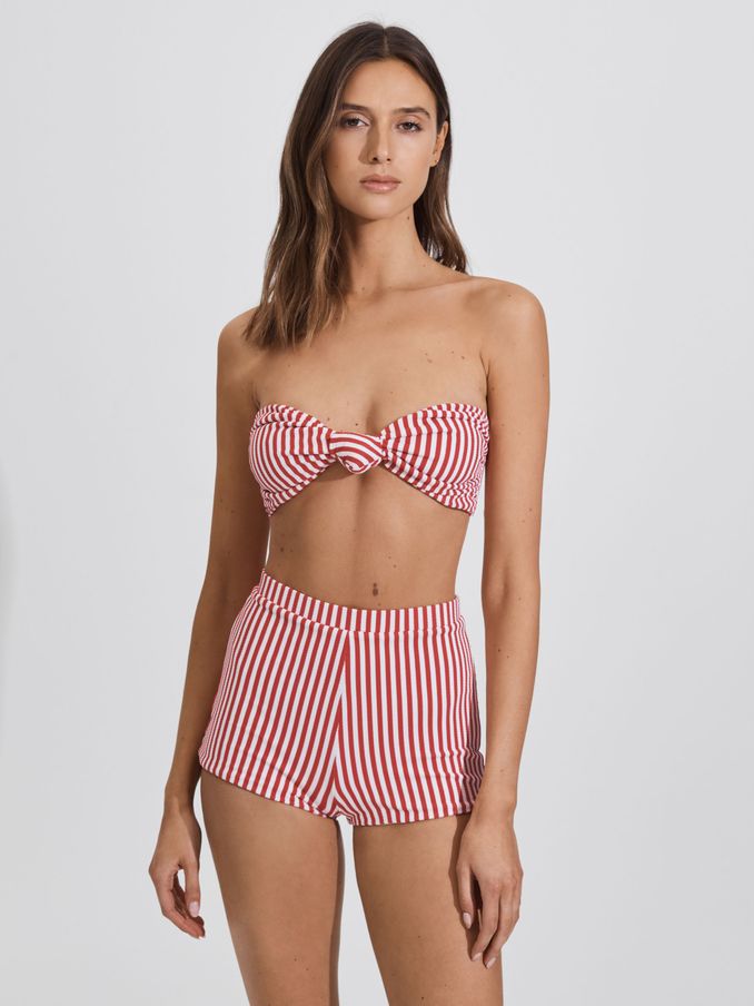 FELLA High Rise Swim Shorts in Red Stripe (374927) | $129