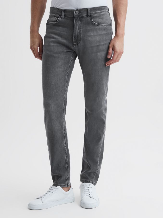 Slim Fit Washed Jeans in Washed Grey (379394) | US$190