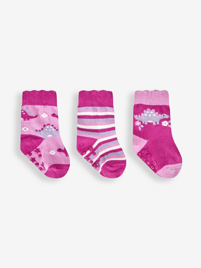 Pink 3-Pack Dino Socks (389171) | $10