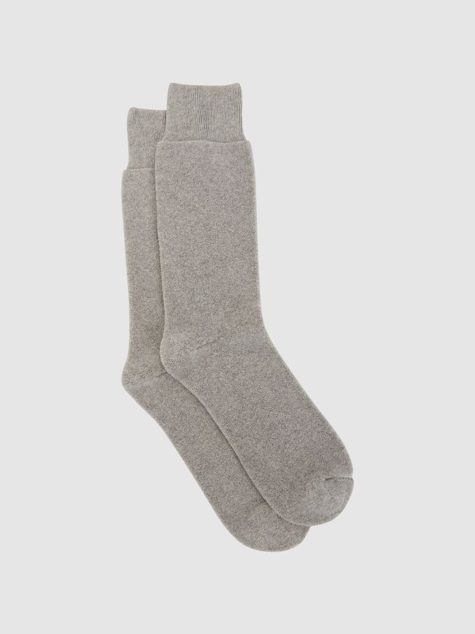 Cotton Blend Terry Towelling Socks in Grey Melange (403421) | €15