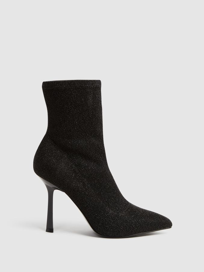 Metallic Sock Boots in Black (409091) | CA$109