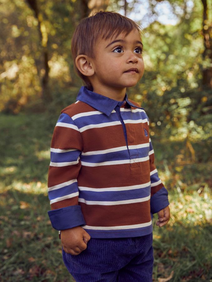 Brown Boys' Stripe Rugby Top (420345) | $19
