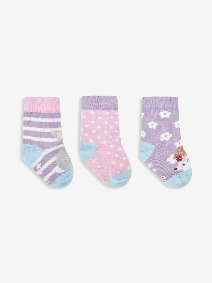 Purple 3-Pack Hedgerow Character Socks (426239) | $7