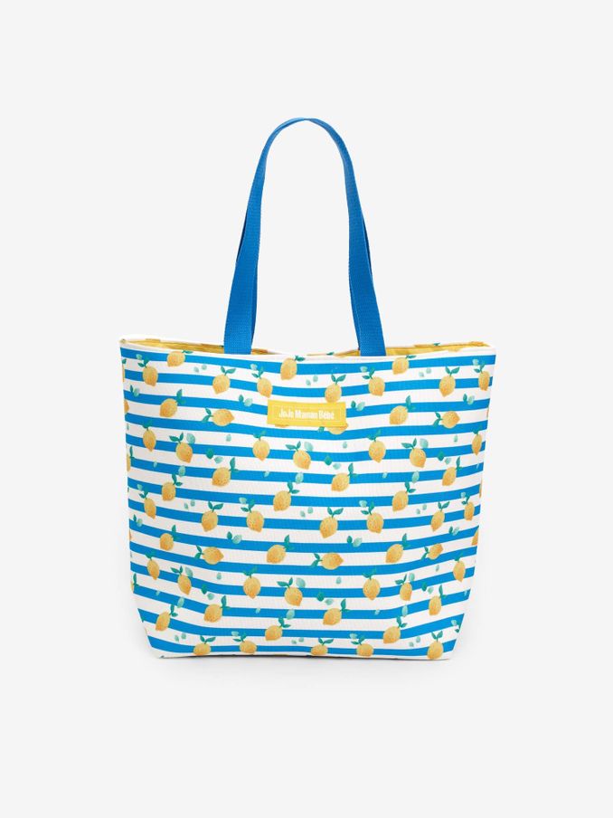Lemon Stripe Print Tote Bag (426595) | $36