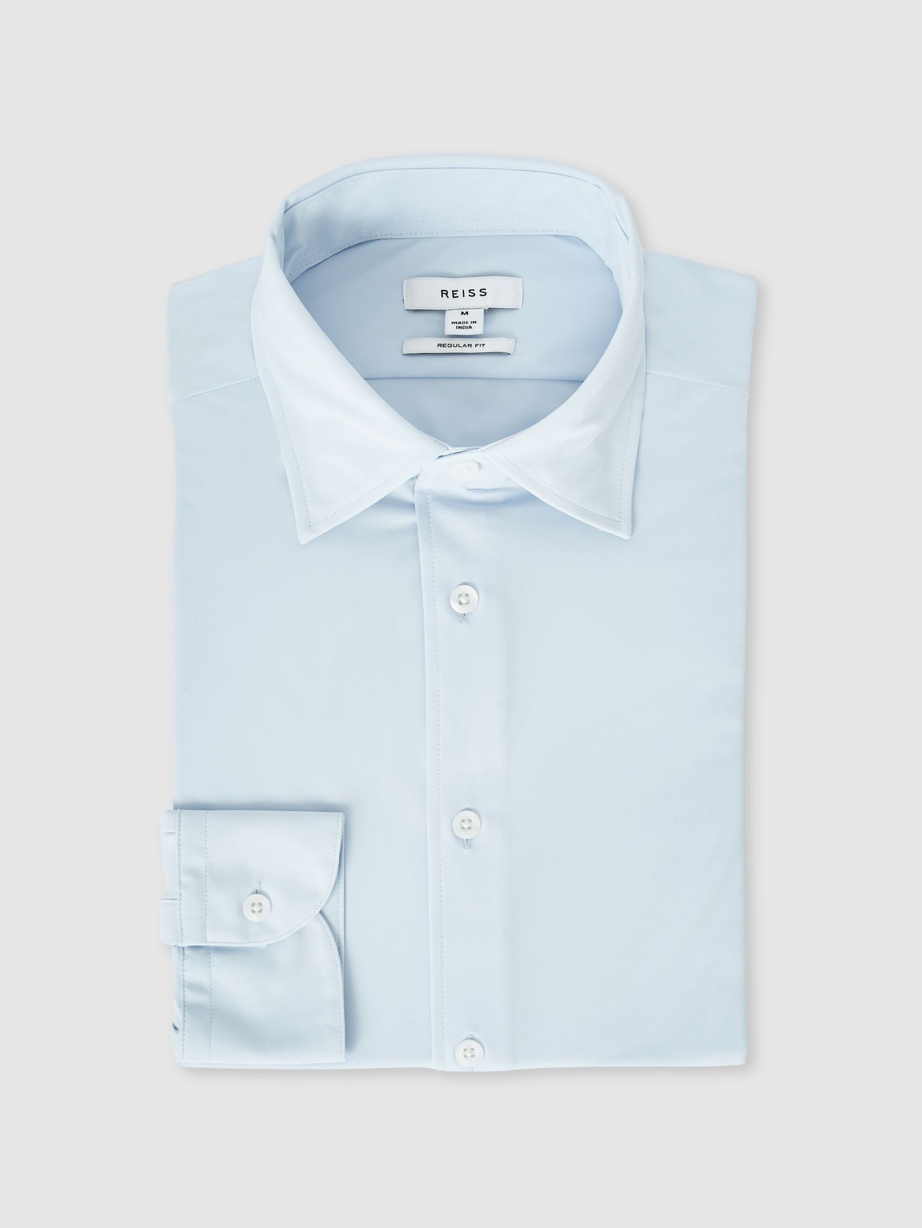 Regular Fit Travel Shirt in Soft Blue (434820) | US$210