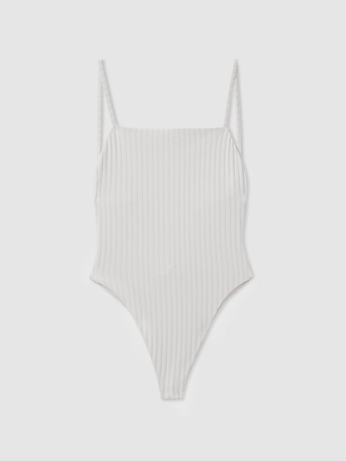 Calvin Klein White Underwear Ribbed Low-Back Swimsuit (439534) | €85