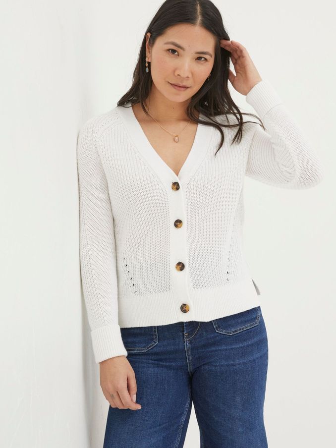 Lila White Cotton Cardigan (449031) | €42