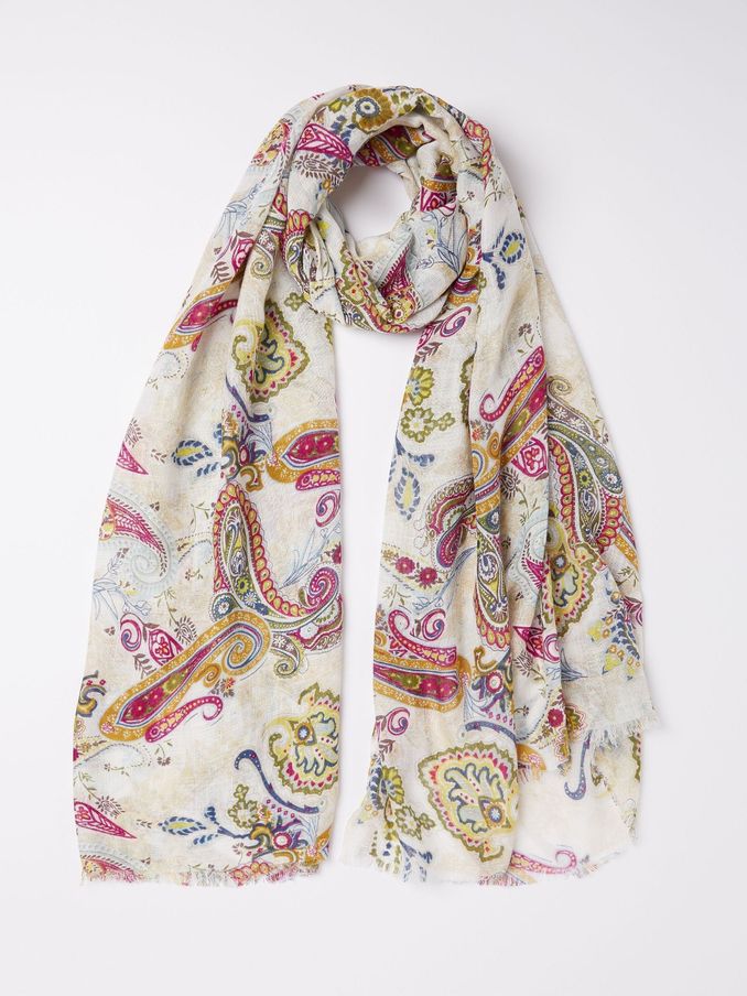 Bright White Paisley Scarf (450803) | €18