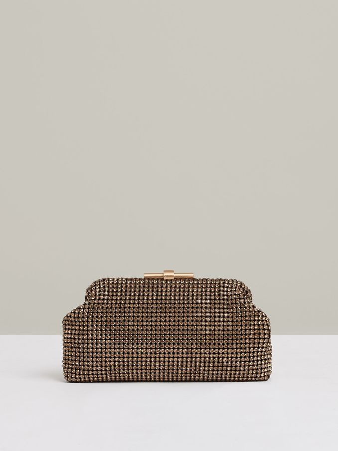 Embellished Clutch Bag in Gold (458123) | US$240