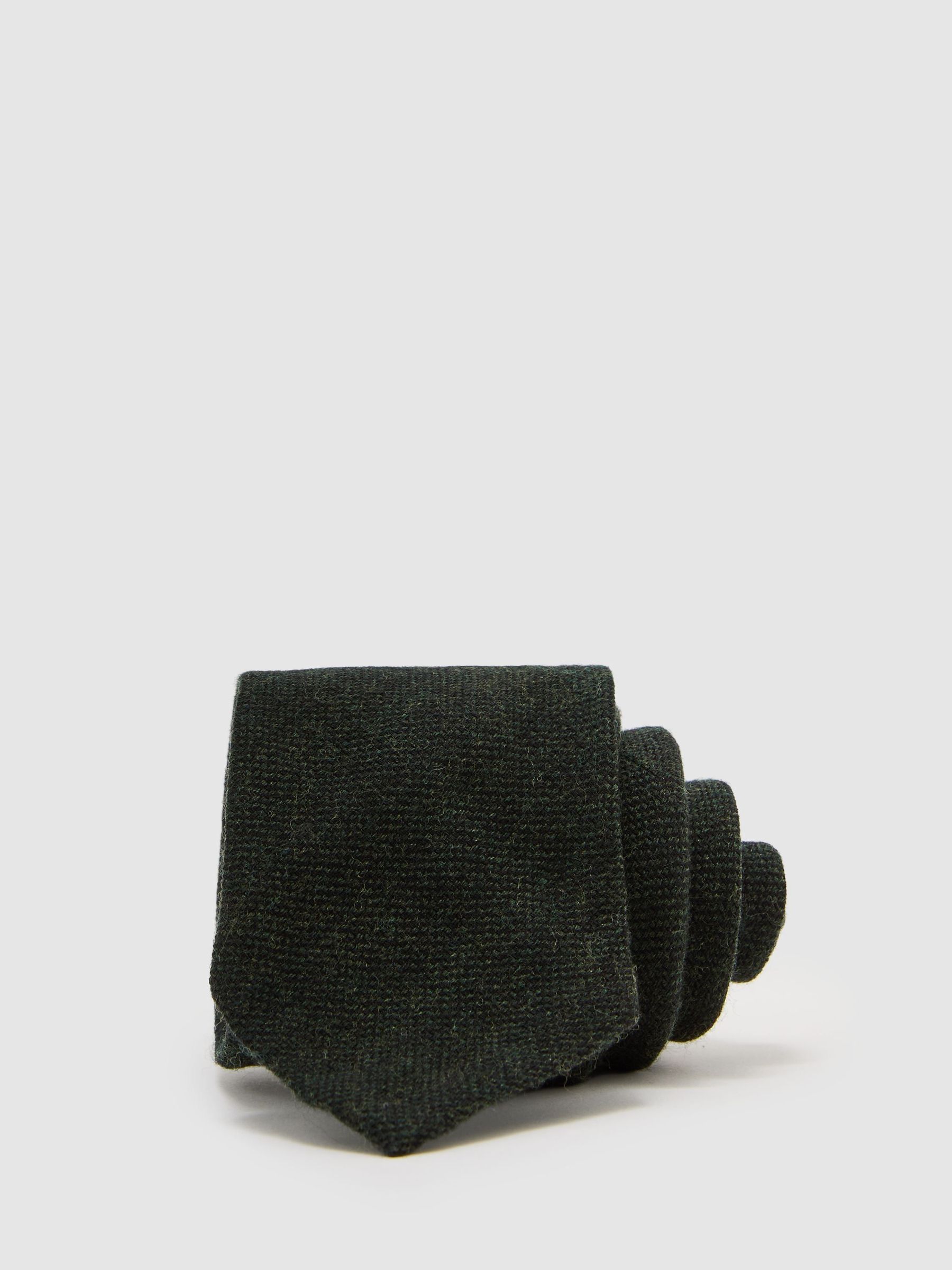 Forest Green - Regular Wool Woven Unlined Tie
