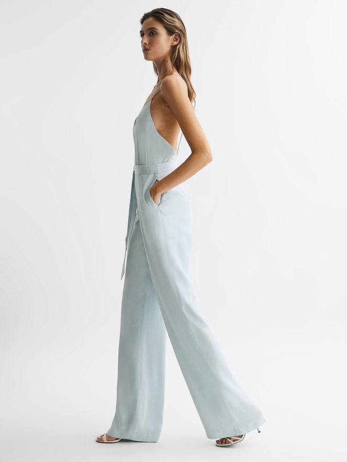 Embellished Wide Leg Jumpsuit in Green (511904) | €126
