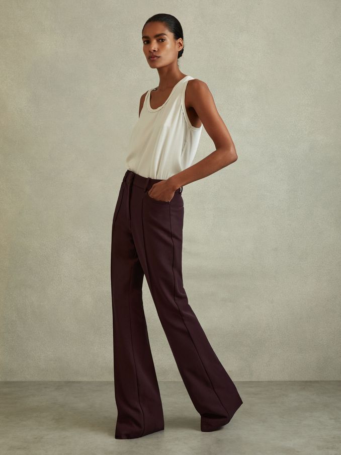 Flared Suit Trousers in Berry (529614) | €145
