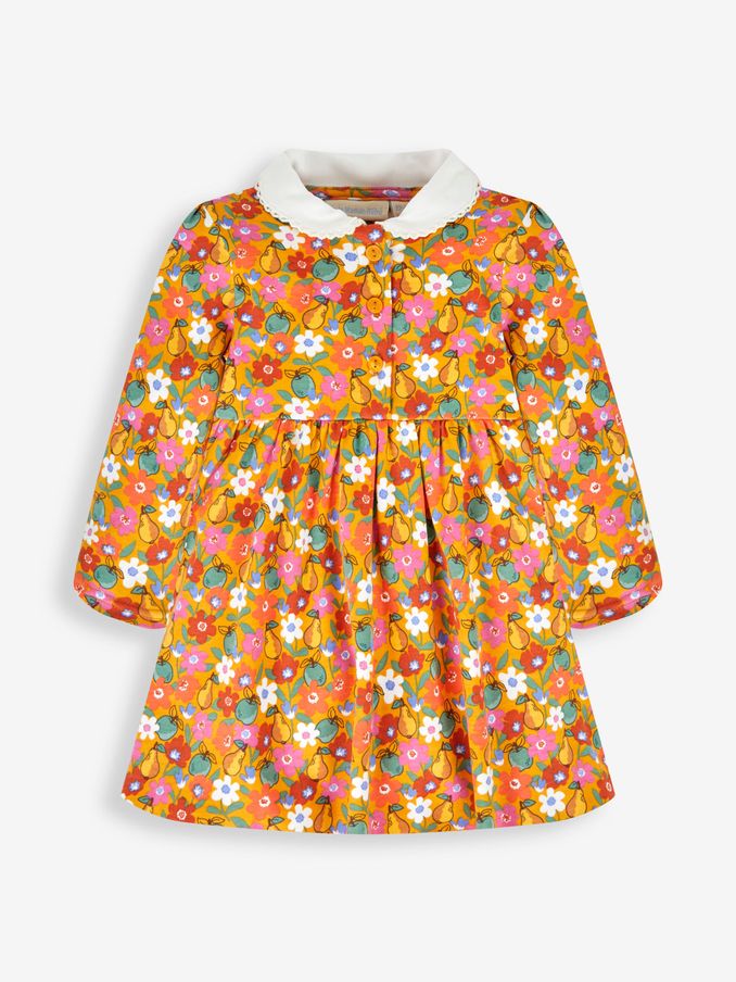 Mustard Yellow Floral Peter Pan Dress (529753) | $24