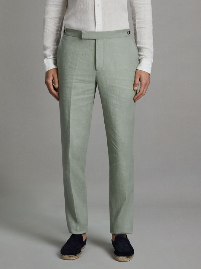 Linen Tapered Trousers Slim-Fit in Apple (547529) | €102