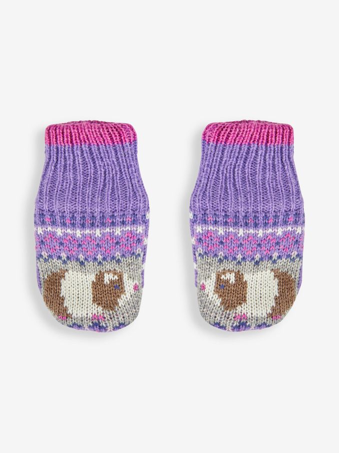 Lilac Purple Guinea Pig Fair Isle Pattern Mittens (571766) | $7