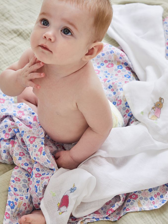 5-Pack Pretty Beatrix Potter Embroidered Muslins (587003) | $15