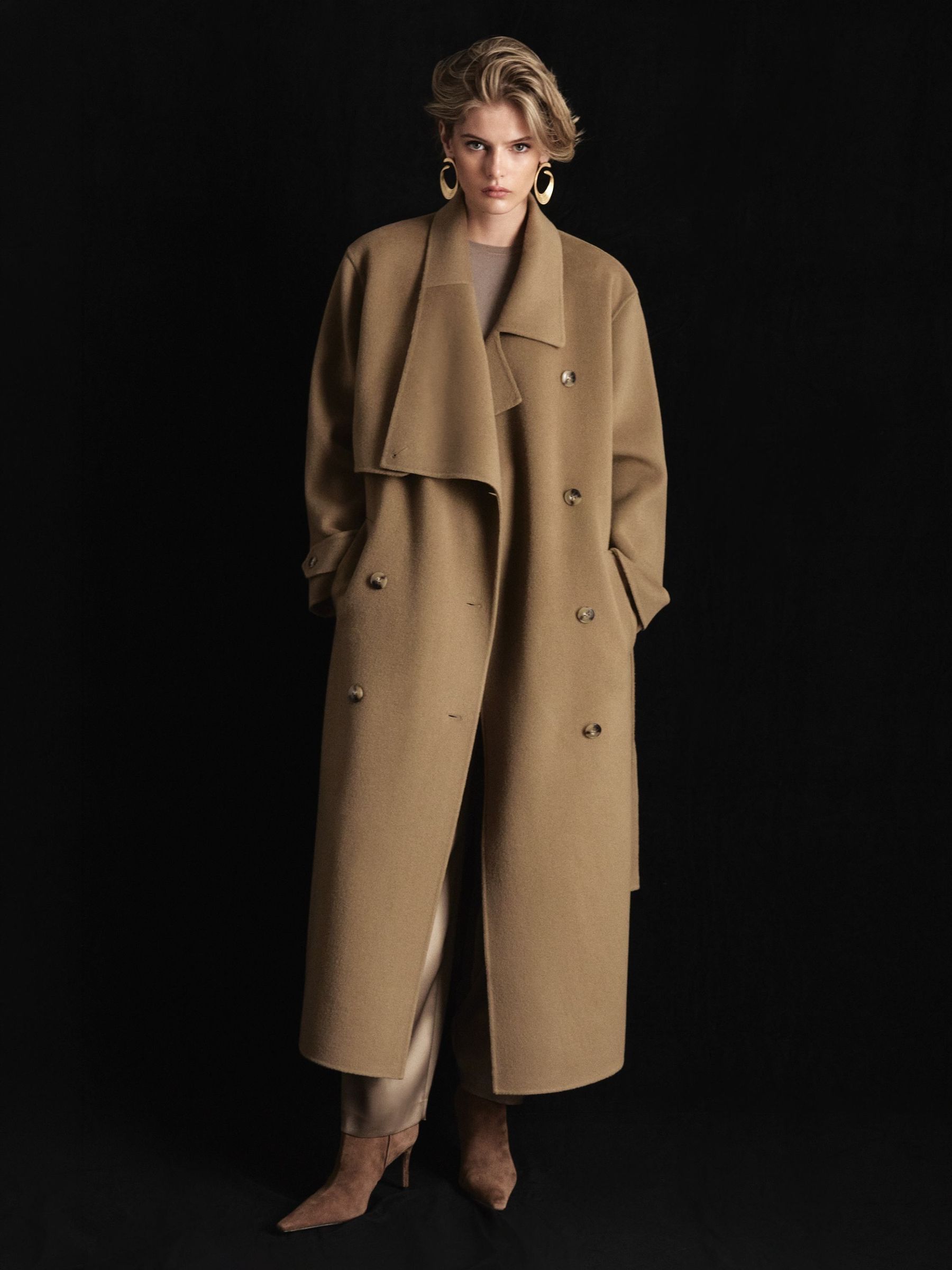 Khaki - Atelier Wool Blindseam Double-breasted Coat