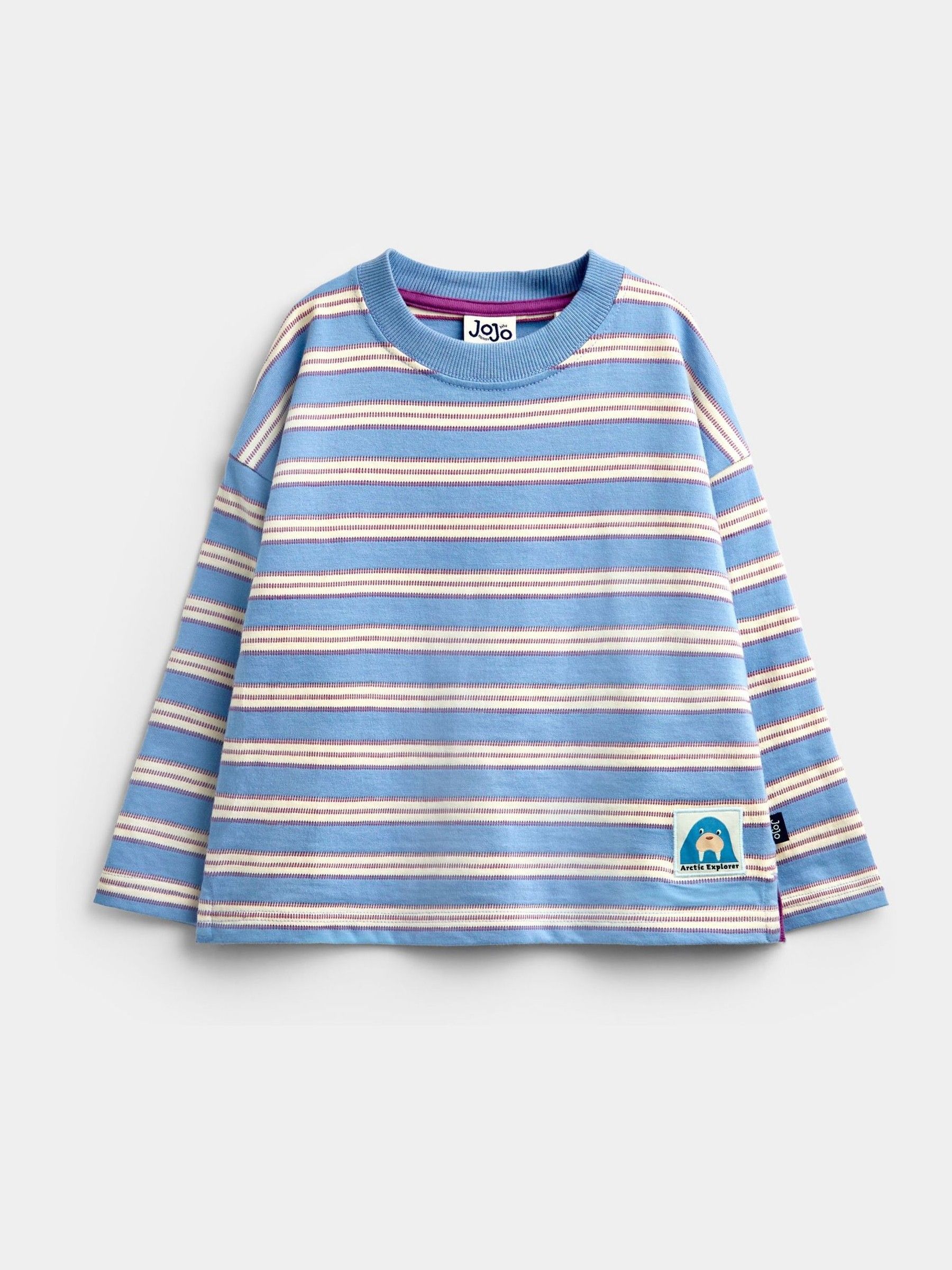 Blue Stripe Walrus - Badge Striped Top