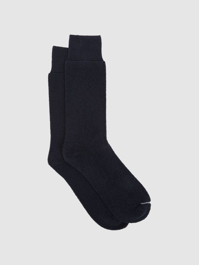 Cotton Blend Terry Towelling Socks in Navy (611205) | US$20