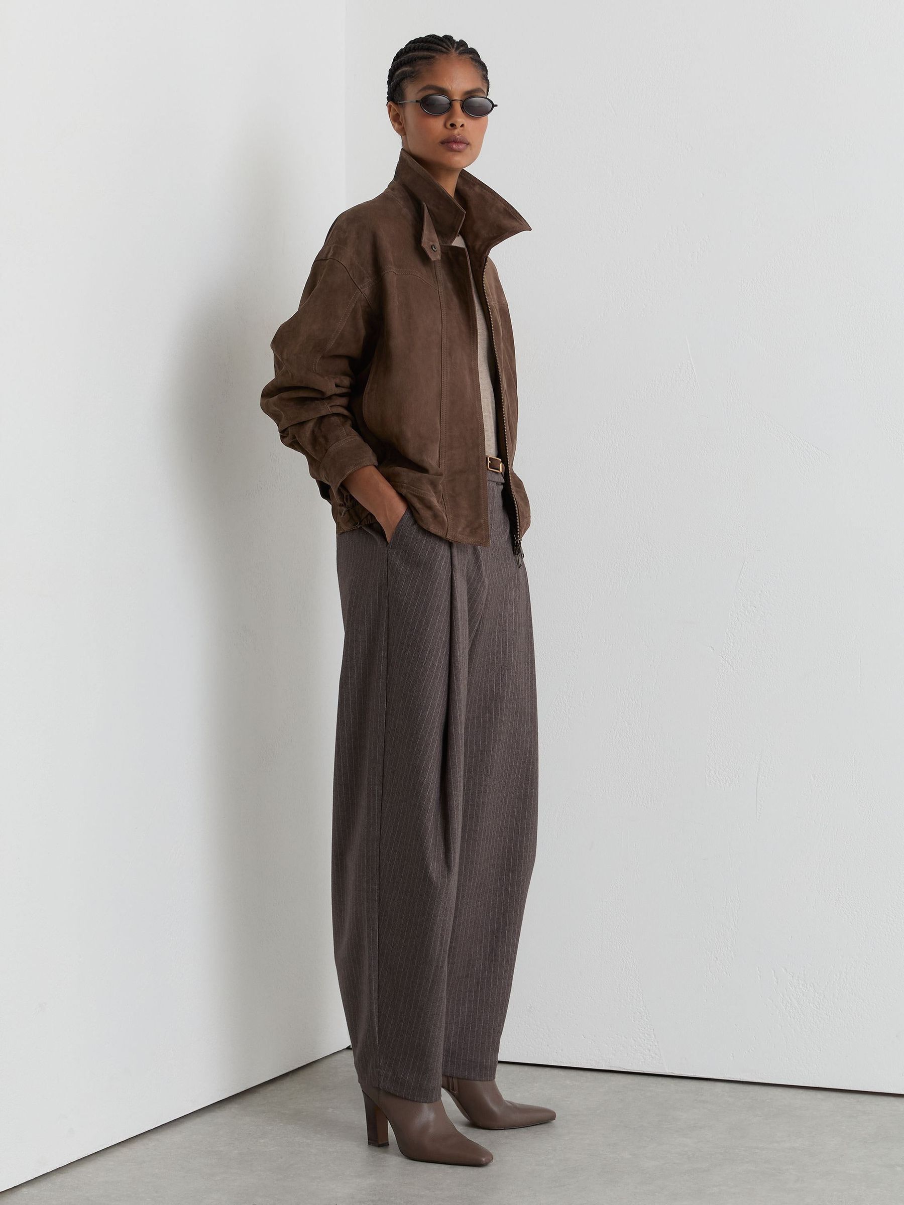 Brun - Suede Relaxed-fit Jacket