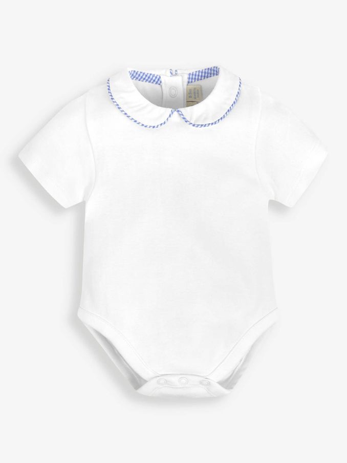 White Woven Collar Bodysuit (629630) | $13