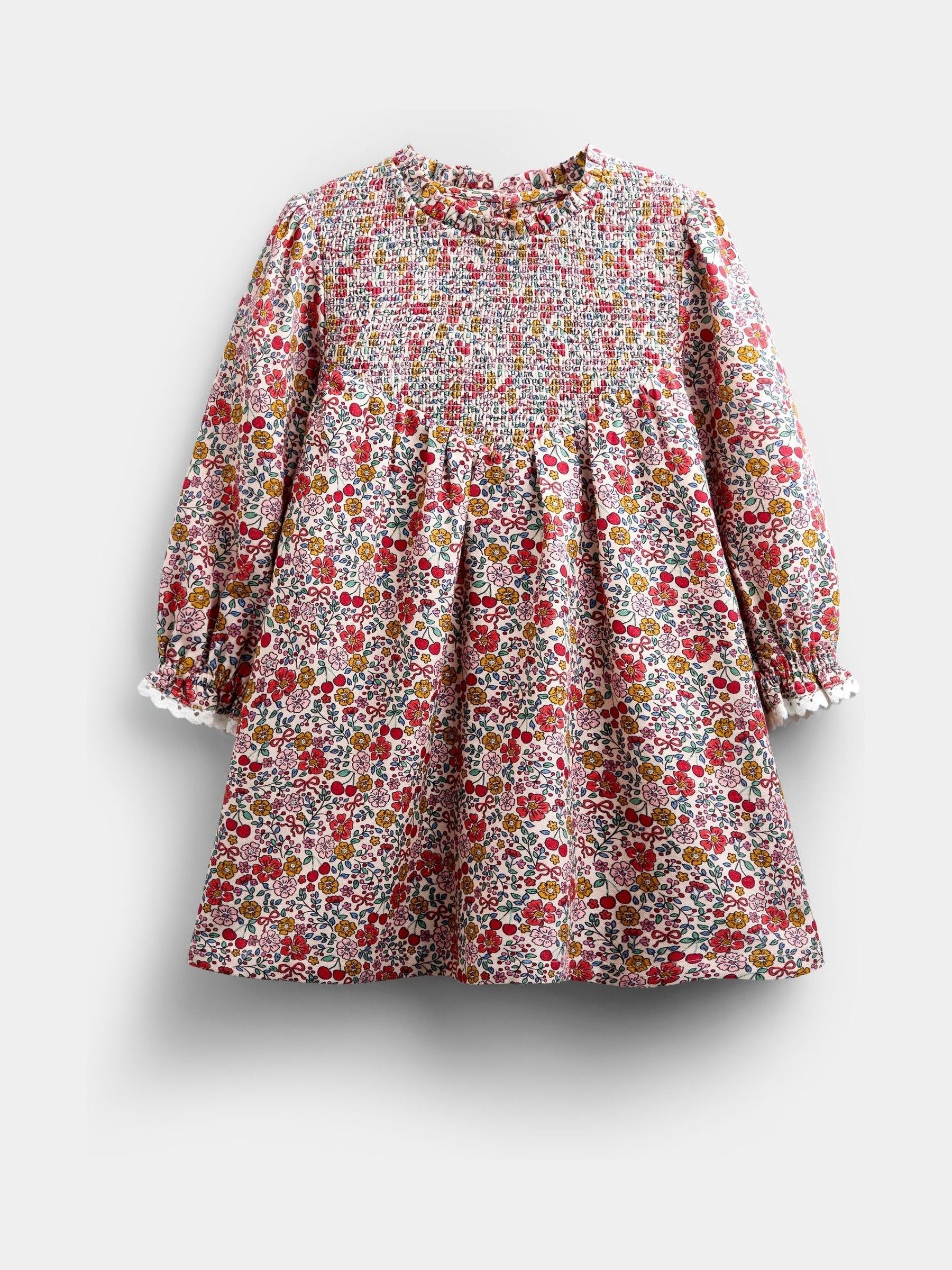 Cherry Floral - Smocked Dress