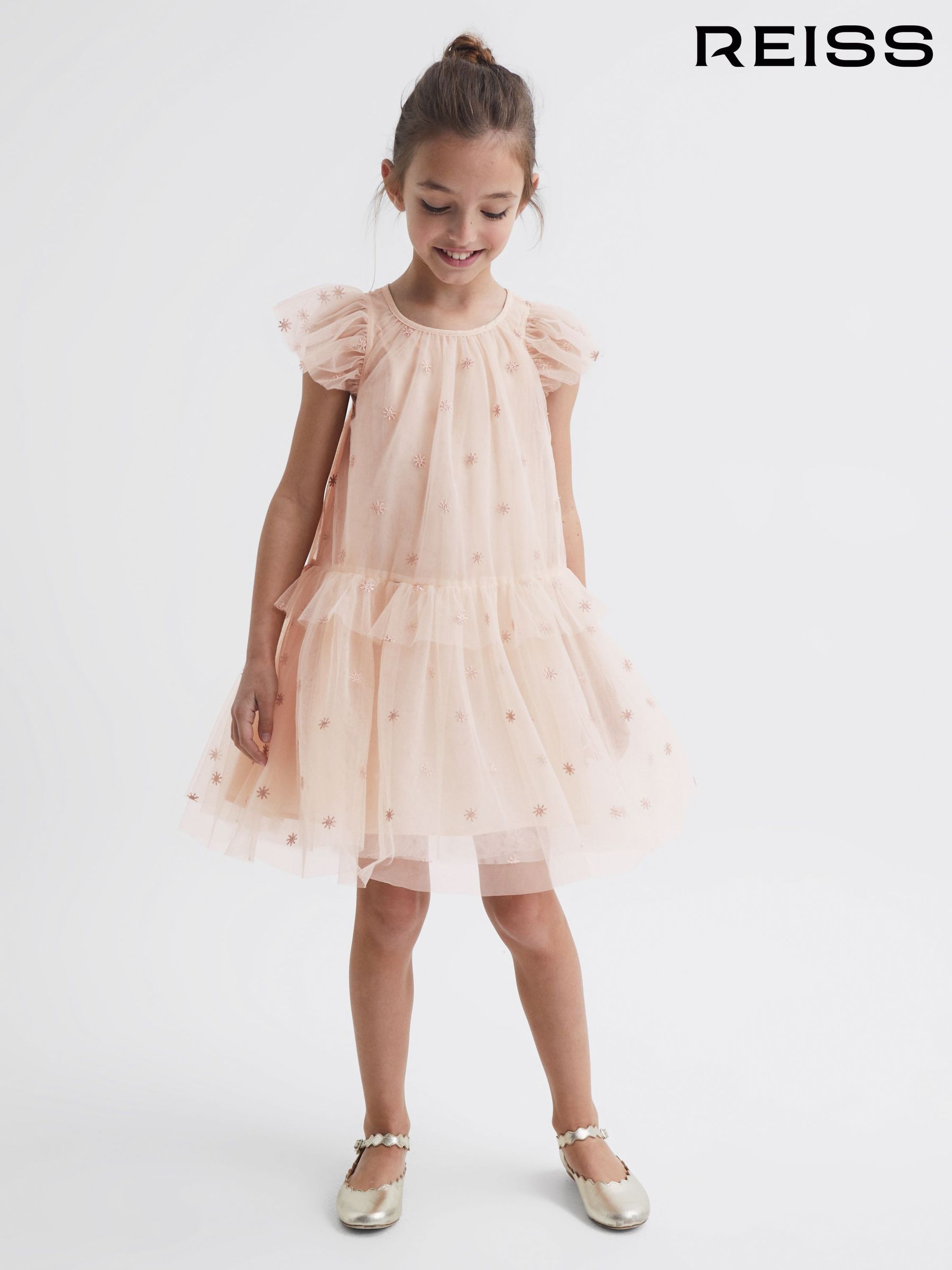 4-9 yrs Tulle Embroidered Dress in Pale Pink (6846J9) | €33