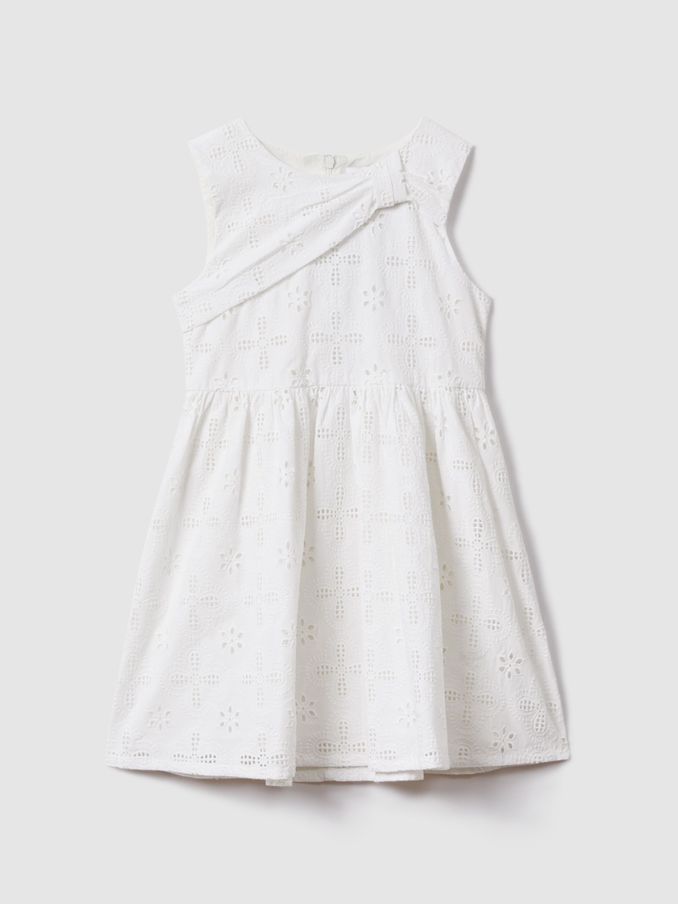 13-14 yrs Cotton Broderie Lace Dress in Ivory (707166) | €45