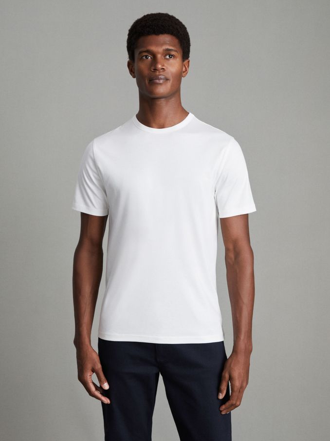 Mercerised Cotton Crew Neck T-Shirt in Vetiver (707724) | US$75