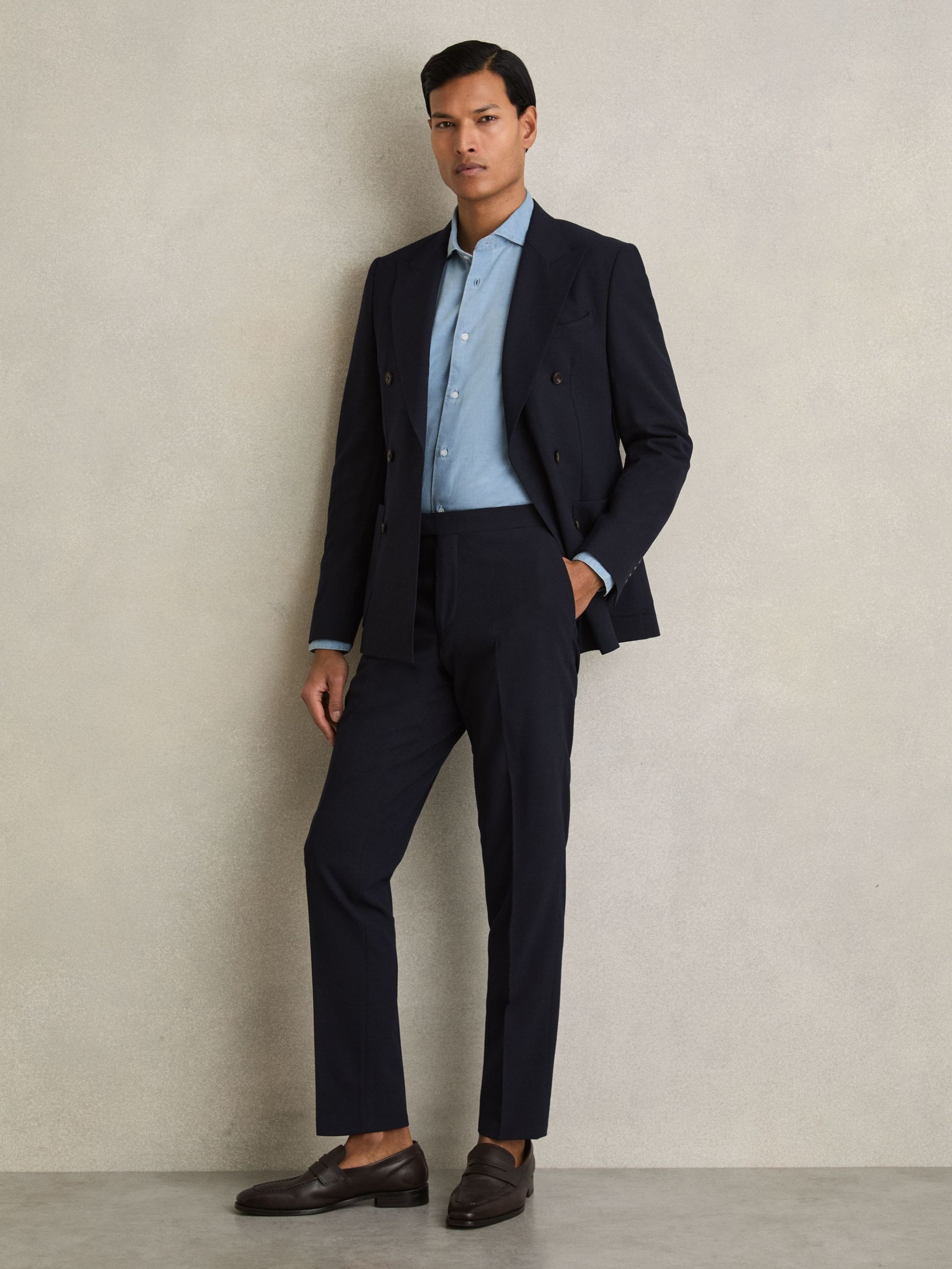 Slim Fit Side Adjuster Trousers in Navy (708260) | €245