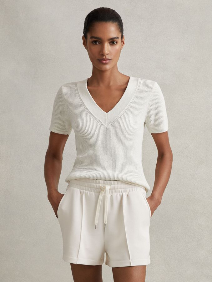 Drawstring Jersey Shorts in Ivory (709528) | €36
