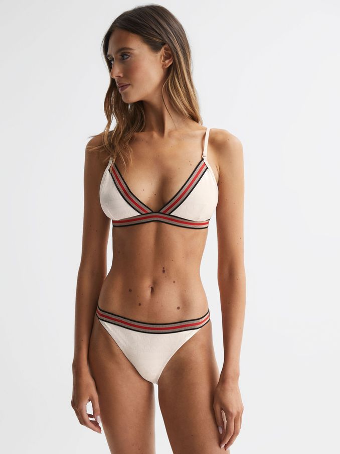 Striped Underband Bikini Top in White (723491) | €21