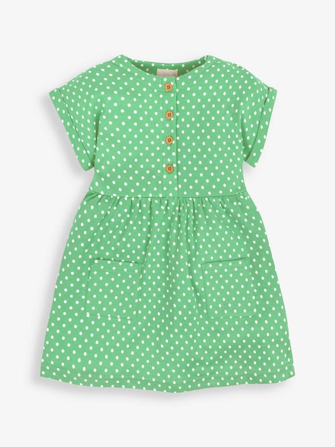 Green Spot Button Front Dress (726631) | $13