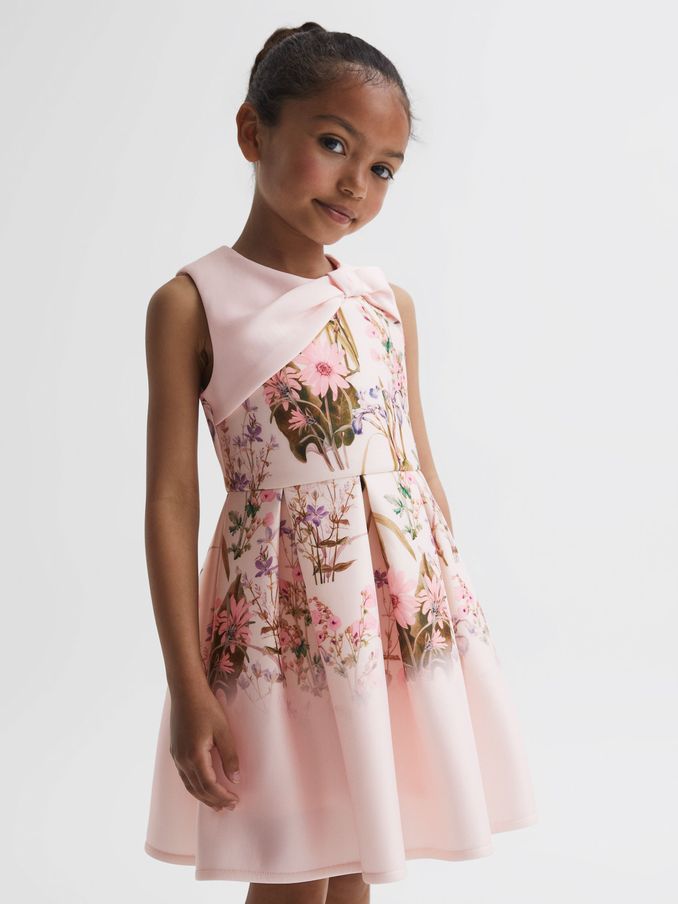 Junior Scuba Floral Printed Dress in Multi (755472) | 285 SAR