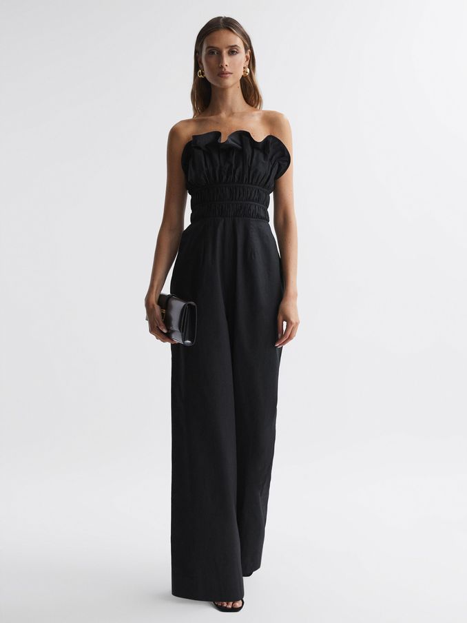 Amur Wide Leg Strapless Jumpsuit in Black (761972) | US$329