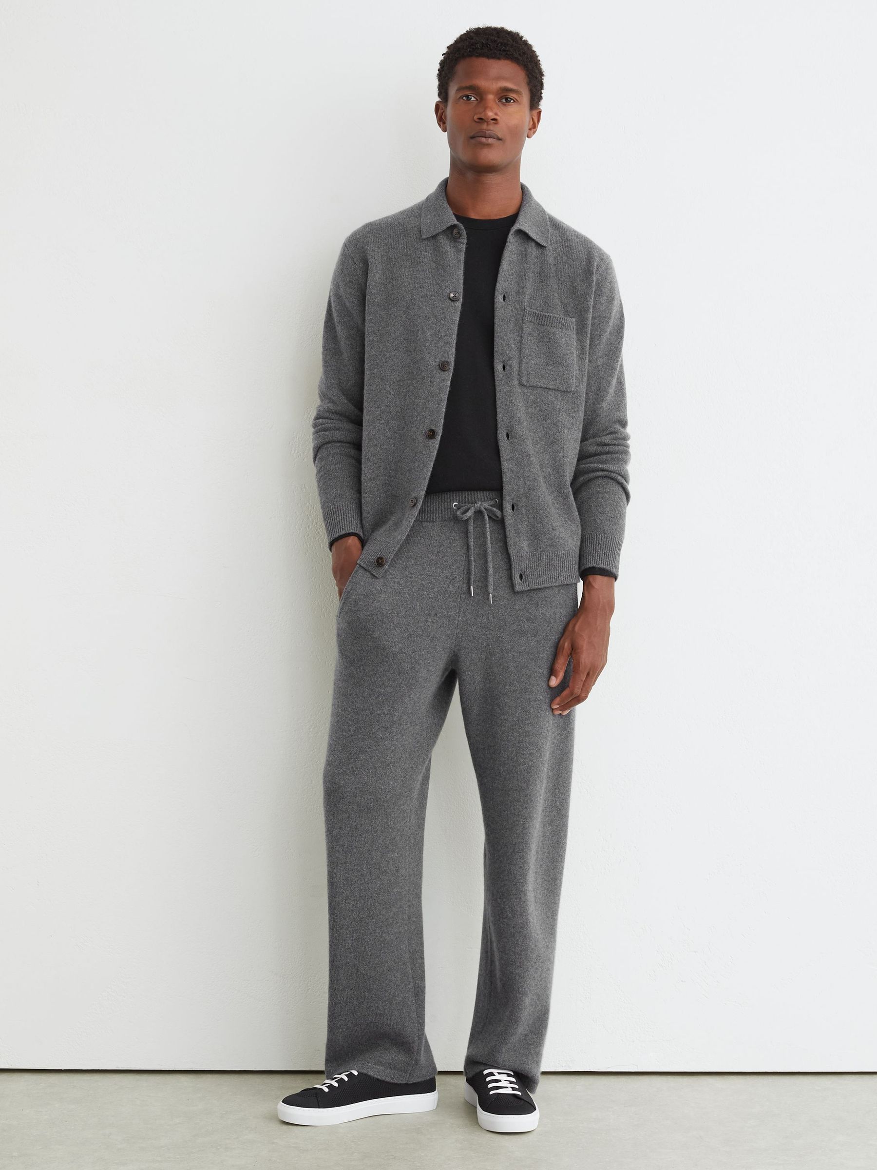 Mid Grey Melange - Regular 100% Cashmere Relaxed-fit Joggers
