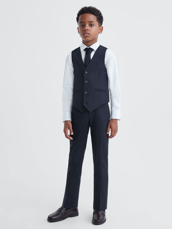 3-9 yrs Wool Blend Waistcoat in Navy (790618) | US$75